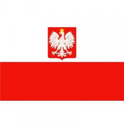 Flaga Polska z godłem 350X130 cm-736